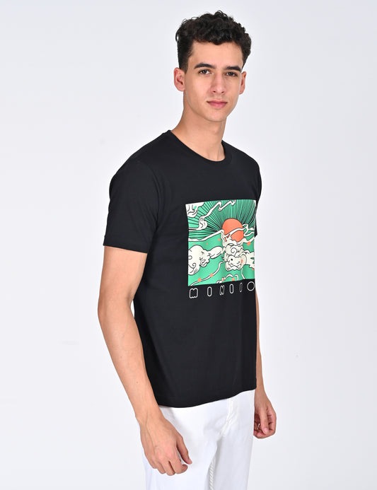 Sun Cloud Printed Half Sleeve Tshirt
