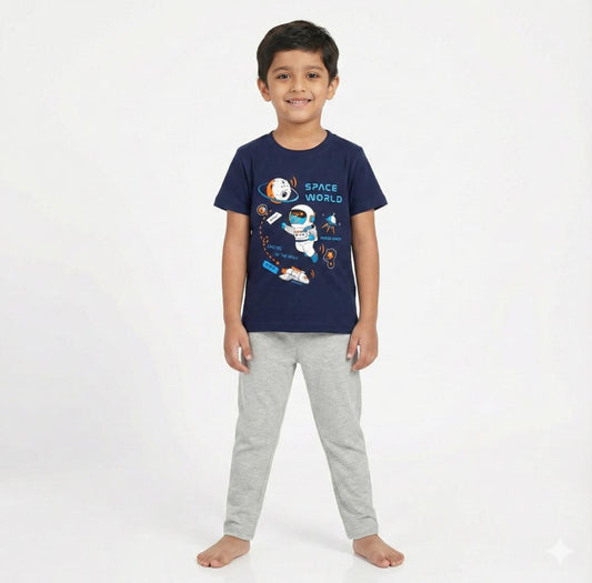 Boys Pant Set Navy with Space