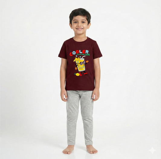 Boys Pant set with Maroon Cooler