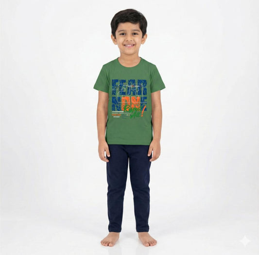 Boys Pant Set Green with Fear