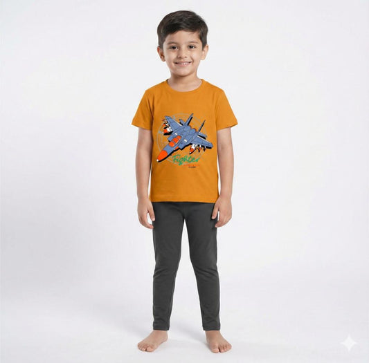 Boys Pant set Mustard with Fighter