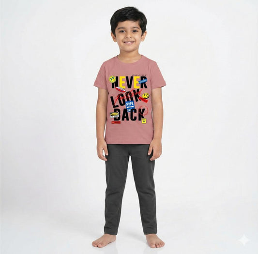 Boys Pant Set Onion Pink with Look Back