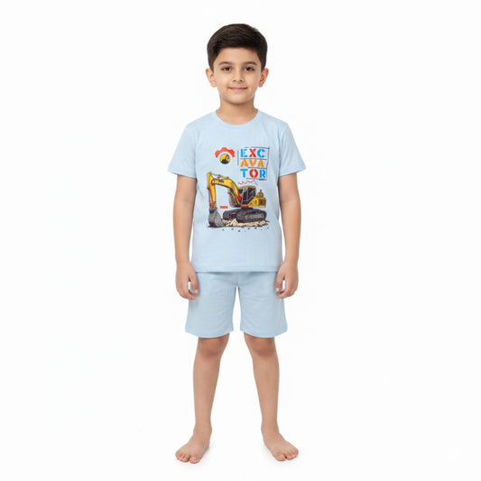 Co Ord Set L.Blue with Excavator