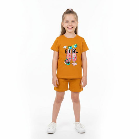 Girls Co ord set Mustard with GirL