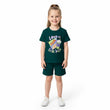 Girls Co ord set Bottle Green with Love