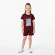 Girls Co ord set Meroon with Space