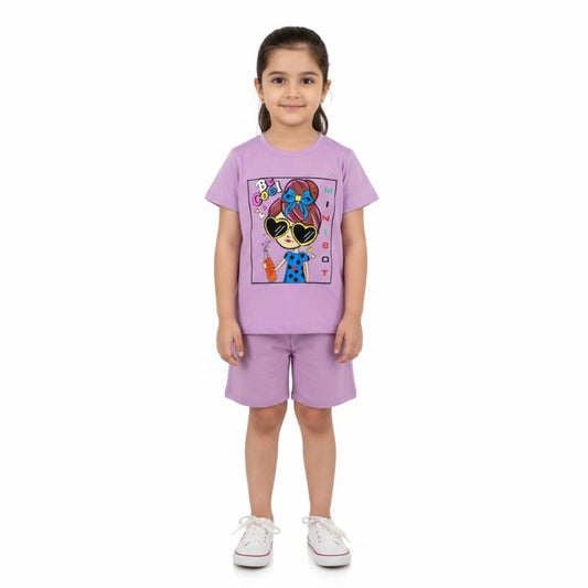 Girls Co ord set Lavender with GirL