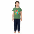 Girls Pant set Green with Glow