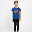 Girls Pant set Royal Blue with Love Flowers