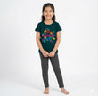 Girls Pant set Bottle Green with Wonder