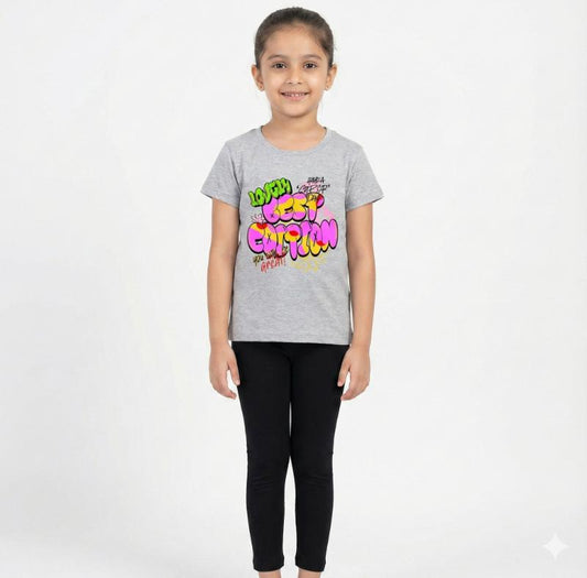 Girls Pant set Grey with Lovely