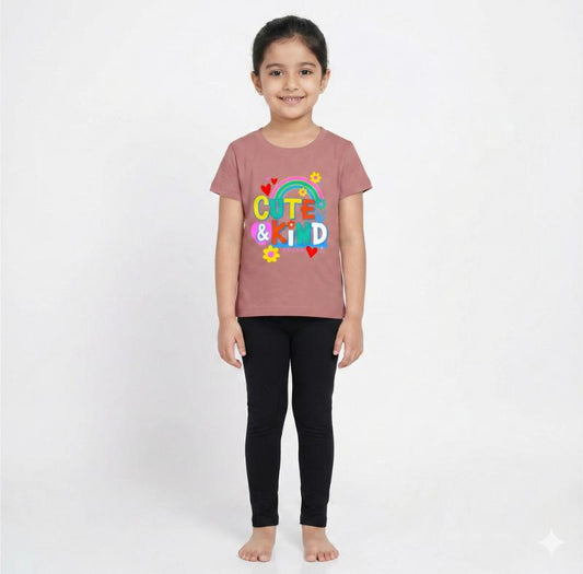 Girls Pant set Onion Pink with Cute