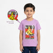 Half Sleeve T Shirt with Reflecting Sticker Lavender