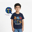 Half Sleeve T Shirt with Reflecting Sticker Navy