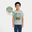 Half Sleeve T Shirt with Reflecting Sticker Grey