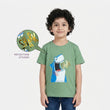 Half Sleeve T Shirt with Reflecting Sticker Green